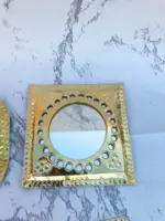 7 Moroccan Brass Wall Mirrors – Small Decorative Set - Image 3