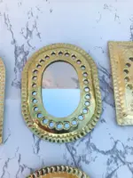7 Moroccan Brass Wall Mirrors – Small Decorative Set - Image 4