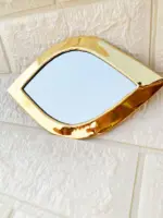 Set of 6 Handmade Moroccan Brass Wall Mirrors – Gold - Image 2