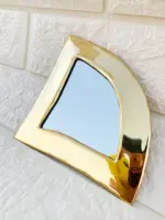 Set of 6 Handmade Moroccan Brass Wall Mirrors – Gold - Image 6