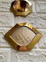 Small Brass Moroccan Wall Mirrors – Gold Decorative Set - Image 7