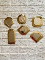 Gold Moroccan Brass Wall Mirrors – Small Decorative Set