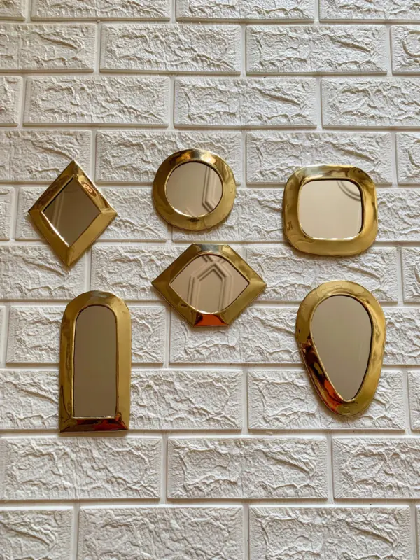 Small Moroccan Brass Mirrors – Gold Wall Decor