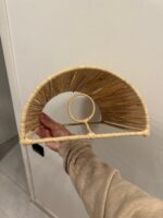 "Aya" Handwoven Raffia Wall Sconce – Natural Boho Light Fixture - Image 3
