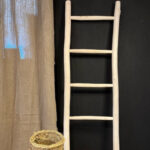 Decorative Eucalyptus Wood Ladder – 150 cm Handmade Boho Accent