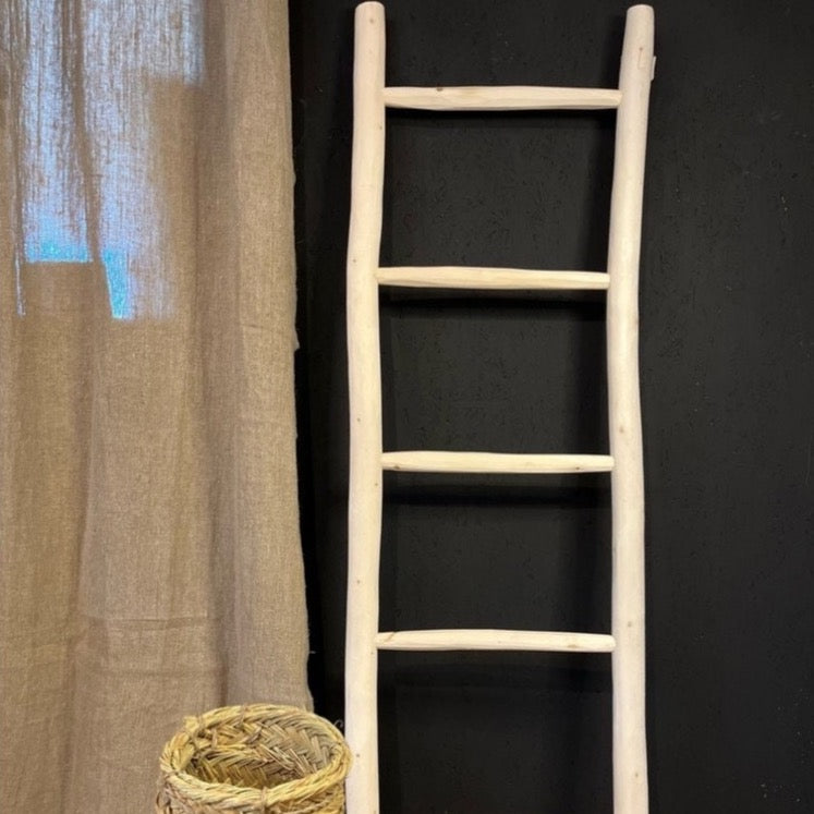 Decorative Eucalyptus Wood Ladder – 150 cm Handmade Boho Accent