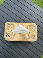 Openwork Raffia Tissue Box – Handmade Boho Decor - Image 6