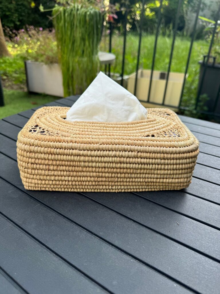 Openwork Raffia Tissue Box – Handmade Boho Decor