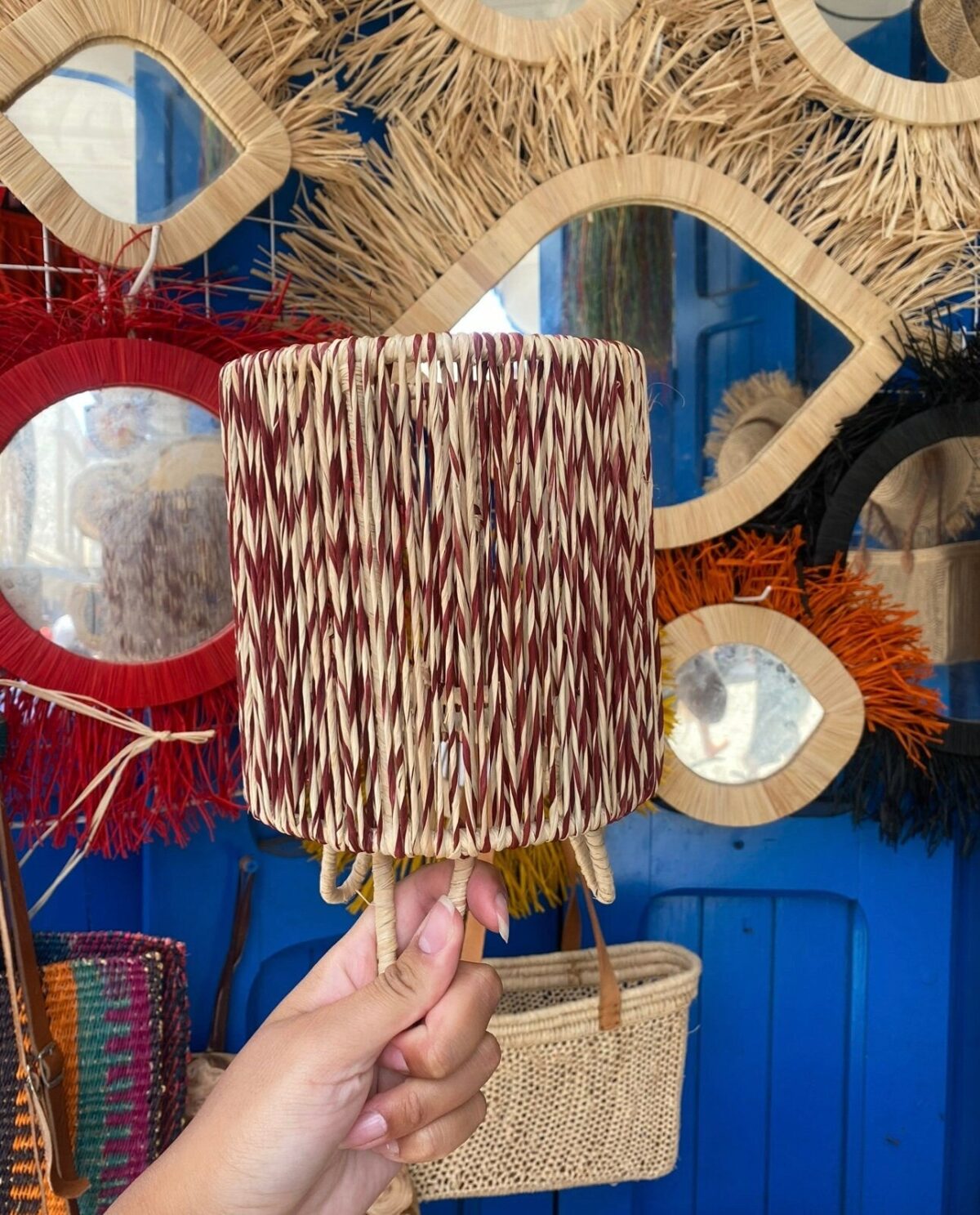 Hakima Table Lamp – Handwoven Twisted Raffia Bedside Light - Image 6