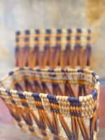Handmade Painted Rectangular Baskets – Moroccan Artisan Craft, Natural Fiber Storage, Unique & Decorative