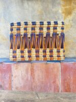 Handmade Painted Rectangular Baskets – Moroccan Artisan Craft, Natural Fiber Storage, Unique & Decorative