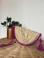 Handmade “HILAL” Palm Leaf Waist Bag – Moroccan Artisan Craft, Lightweight & Boho Chic, Zipper Closure