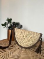 Handmade “HILAL” Palm Leaf Waist Bag – Moroccan Artisan Craft, Lightweight & Boho Chic, Zipper Closure