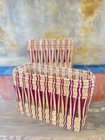Handmade Painted Rectangular Baskets – Moroccan Artisan Craft, Natural Fiber Storage, Unique & Decorative