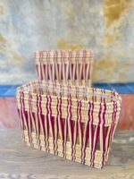 Handmade Painted Rectangular Baskets – Moroccan Artisan Craft, Natural Fiber Storage, Unique & Decorative