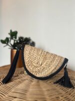 Handmade “HILAL” Palm Leaf Waist Bag – Moroccan Artisan Craft, Lightweight & Boho Chic, Zipper Closure
