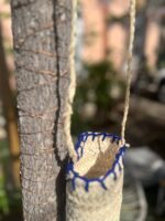 Handmade “AZUR” Palm Leaf Water Bottle Holder – Moroccan Artisan Craft, Adjustable Shoulder Strap, Unique & Functional