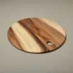 Small Round Acacia Wood Serving Board – Beveled Edge Rustic Platter (35cm)