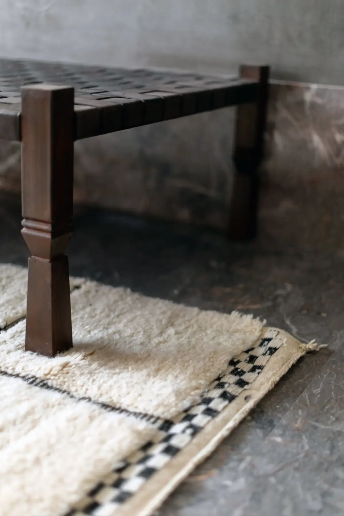Authentic Berber Carpet – Moroccan Black Wool Elbadi | Custom Handmade 80x240 cm Runner - Image 4