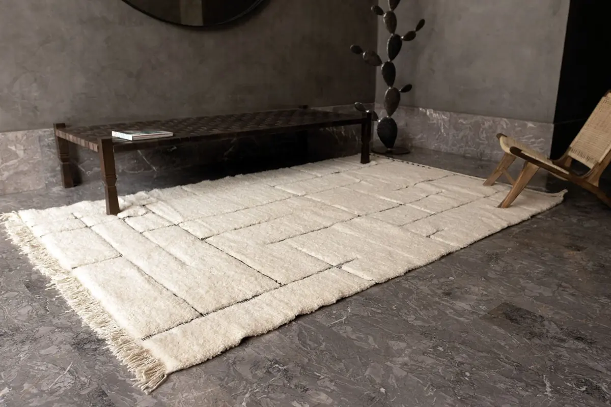 Authentic Berber Carpet – Moroccan Black Wool Elbadi | Custom Handmade 80x240 cm Runner - Image 5
