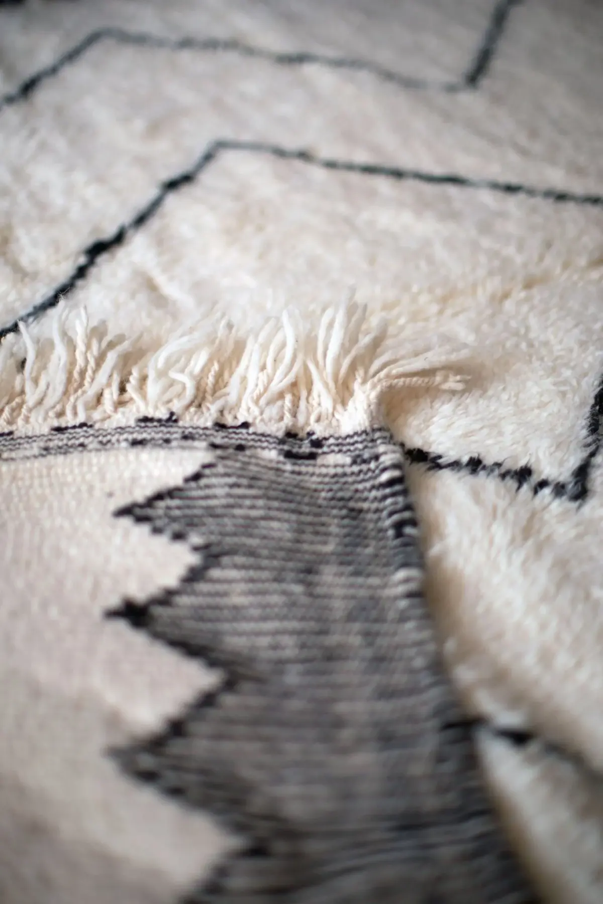 Authentic Berber Carpet – Moroccan Black Wool Riad | Custom Handmade Runner 80x240 cm - Image 3