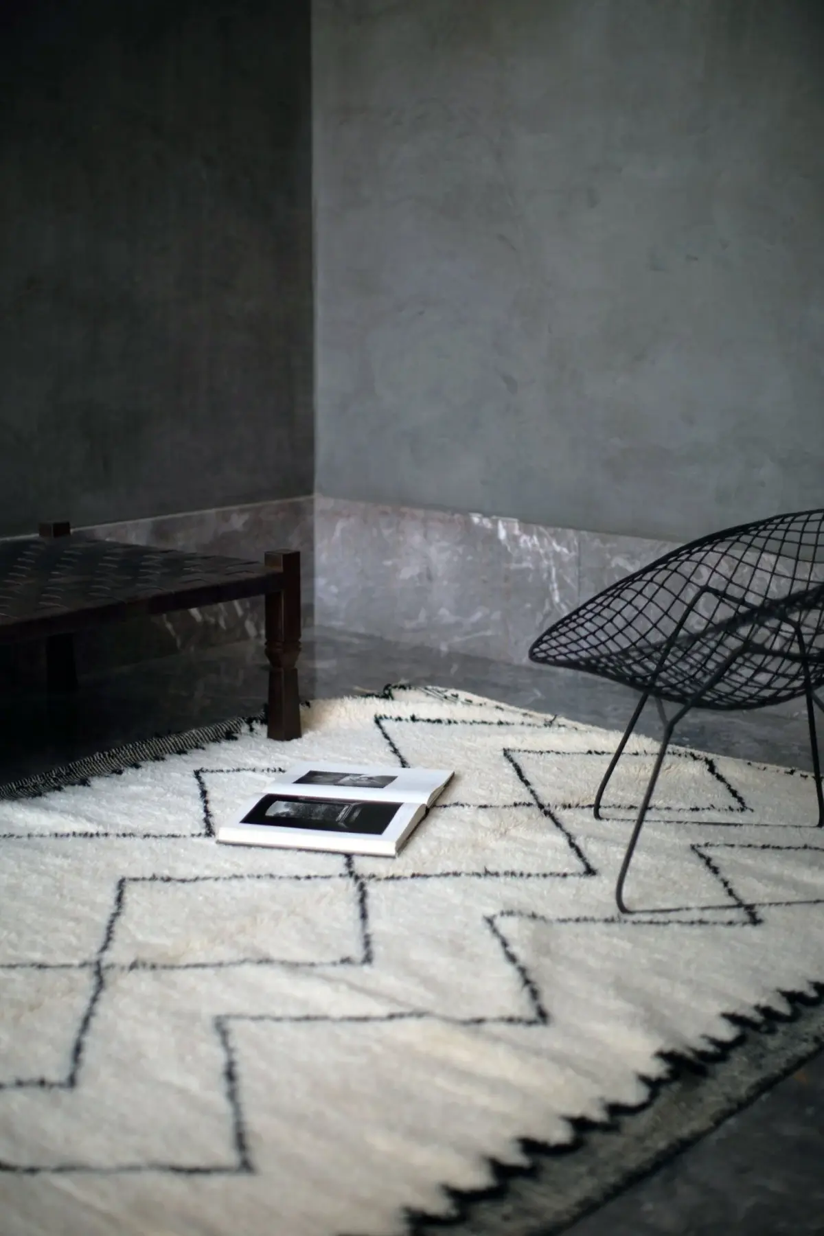 Authentic Berber Carpet – Moroccan Black Wool Riad | Custom Handmade Runner 80x240 cm - Image 5