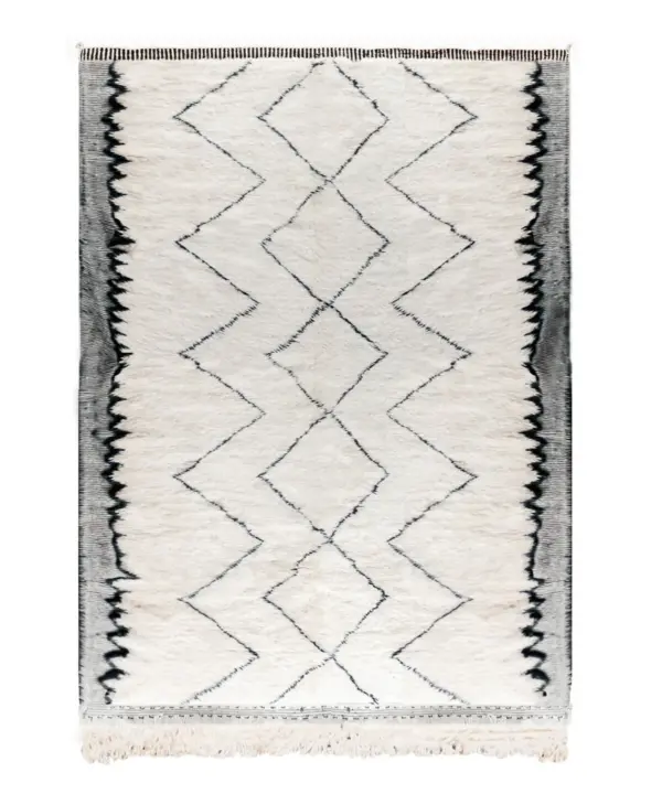 Authentic Berber Carpet – Moroccan Black Wool Riad | Custom Handmade Runner 80x240 cm