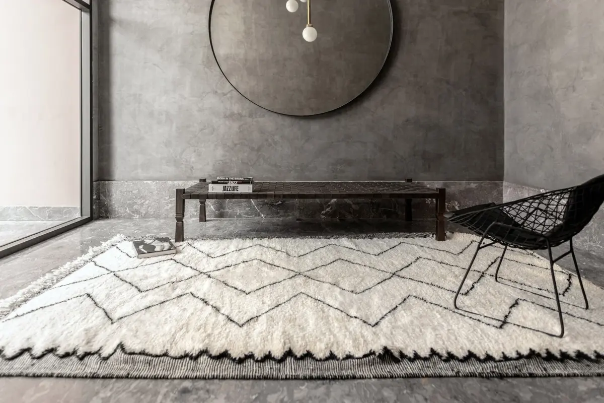 Authentic Berber Carpet – Moroccan Black Wool Riad | Custom Handmade Runner 80x240 cm - Image 4
