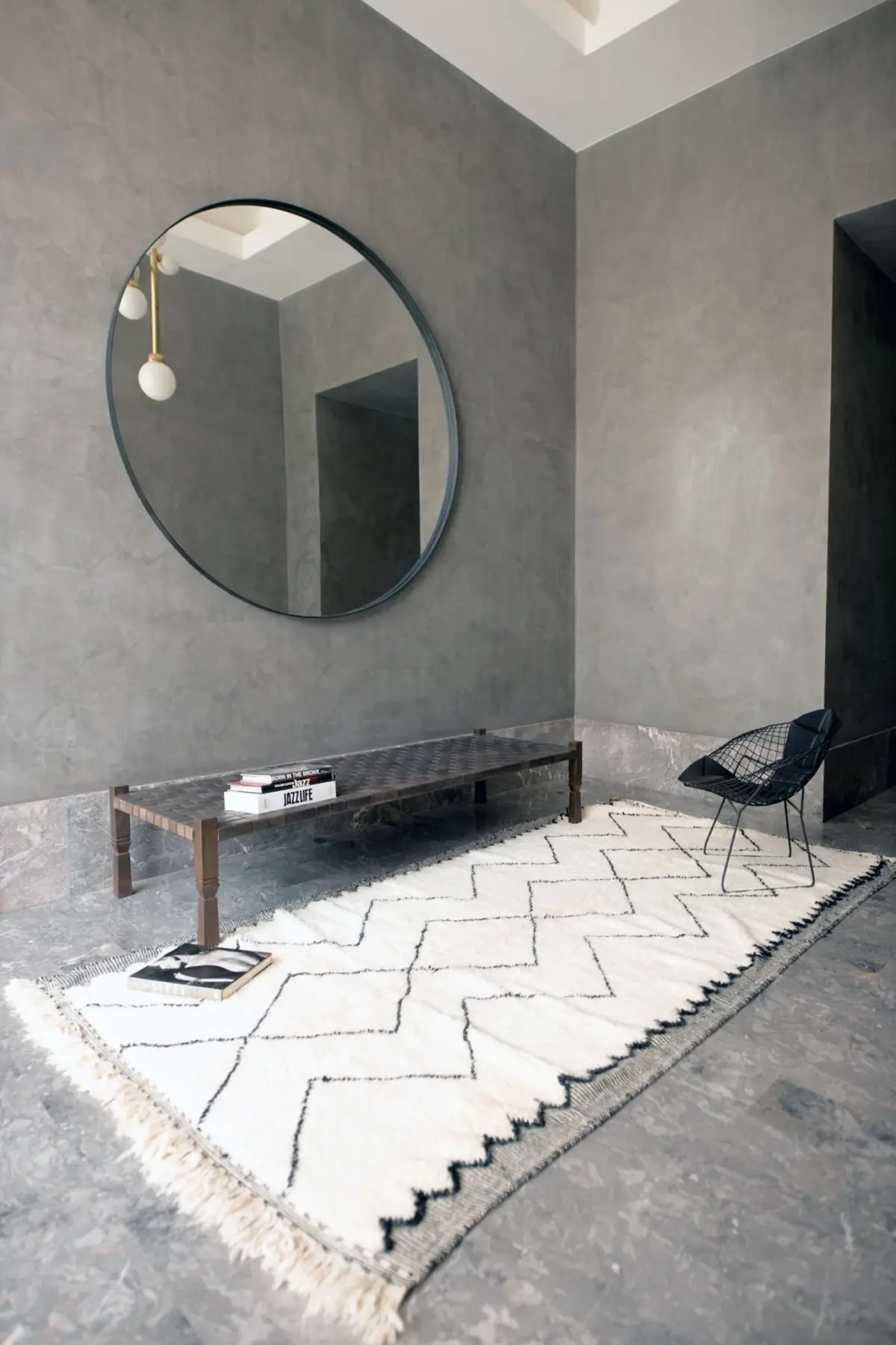 Authentic Berber Carpet – Moroccan Black Wool Riad | Custom Handmade Runner 80x240 cm - Image 6