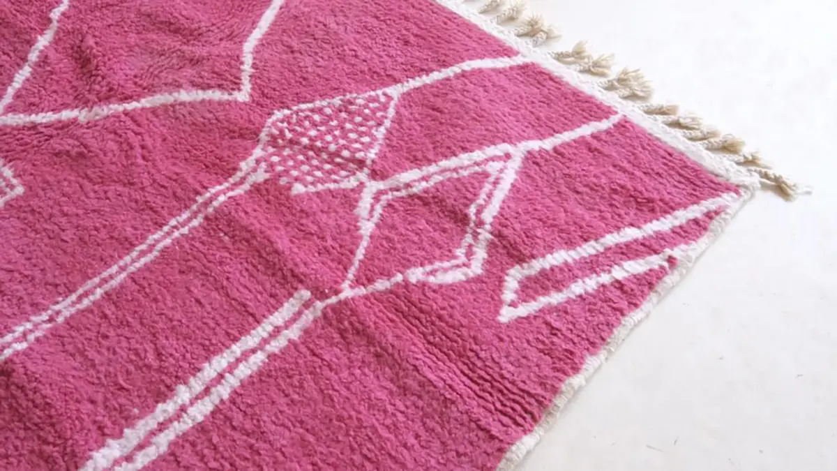 Modern Moroccan Berber Wool Carpet | Handmade Area Rug 184 x 253 cm - Image 3