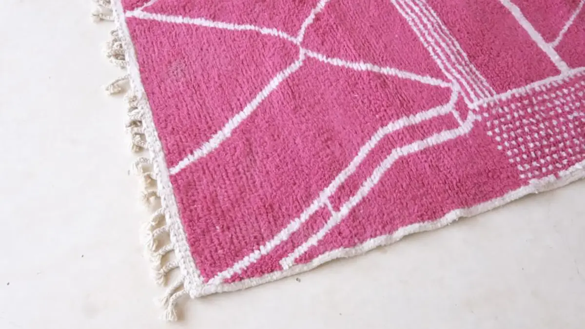 Modern Moroccan Berber Wool Carpet | Handmade Area Rug 184 x 253 cm - Image 11