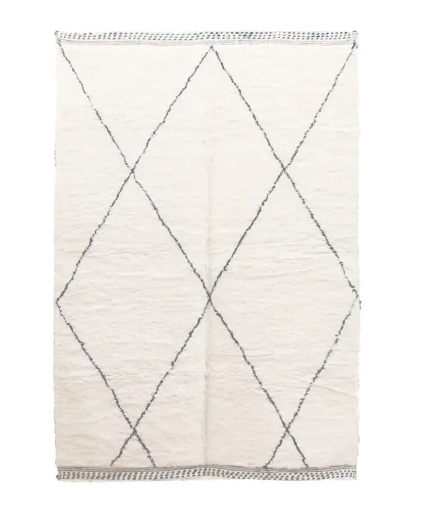 Large Pure Wool Moroccan Berber Carpet – Handmade 214 x 323 cm