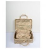 Set of 2 Handwoven Palm Leaf Suitcases – Natural Storage Baskets with Handles - Image 4