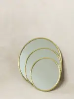 Round Mirror with Golden Brass Frame – Handmade Moroccan Wall Mirror - Image 9