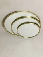 Round Mirror with Golden Brass Frame – Handmade Moroccan Wall Mirror - Image 6