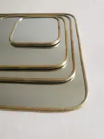 Square Mirror with Golden Brass Frame – Handmade Moroccan Wall Mirror - Image 4