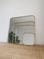 Square Mirror with Golden Brass Frame – Handmade Moroccan Wall Mirror - Image 11