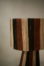 Natural Raffia Table Lamp – Handmade Moroccan Lamp, Tan & Black - Image 2