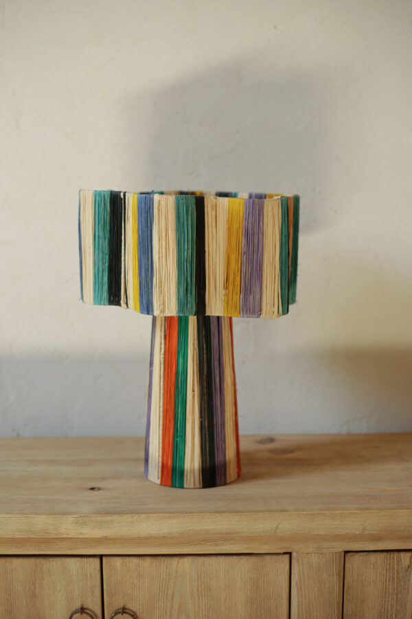 Colored Raffia Table Lamp – Handmade Moroccan Lamp