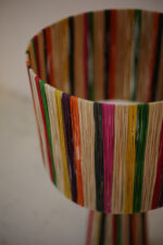 Large Colored Raffia Table Lamp – Handmade Moroccan Lamp, 40cm x 40cm x 80cm - Image 3