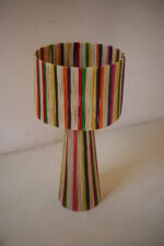 Large Colored Raffia Table Lamp – Handmade Moroccan Lamp, 40cm x 40cm x 80cm - Image 6