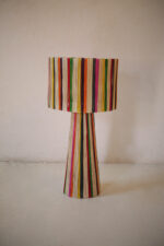 Large Colored Raffia Table Lamp – Handmade Moroccan Lamp, 40cm x 40cm x 80cm